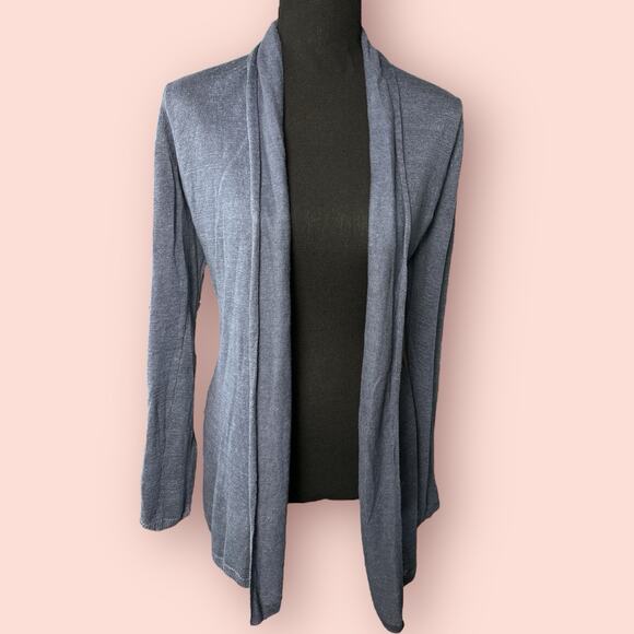 Rachel Zoe XS Cardigan 100% Linen Sweater Light Blue Open Front Summer - Picture 1 of 3